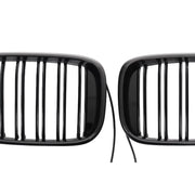 Central Kidney Grilles With LED suitable for BMW X3 G01 (11.2017-2020) X4 G02 (02.2018-2020) Double Stripe Piano Black – prod