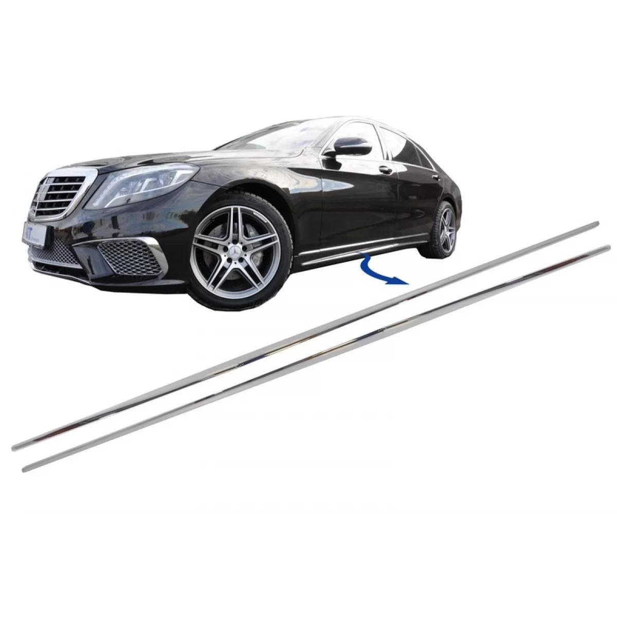 Chrome Parts Trim Strips Side Skirts suitable for Mercedes S-Class W222 (2013-2020) S65 S63 Design – product image 1