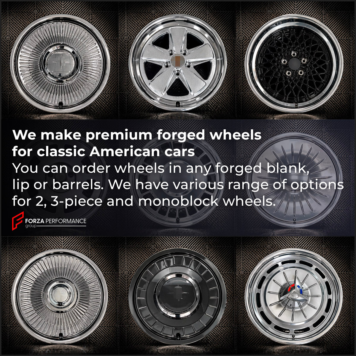 CUSTOM CLASSIC VINTAGE RESTOMOD RETRO OLD SCHOOL FORGED WHEELS RIMS for INTERNATIONAL HARVESTER 1100 1970