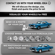 CUSTOM CLASSIC VINTAGE RESTOMOD RETRO OLD SCHOOL FORGED WHEELS RIMS for PLYMOUTH VALIANT SIGNET 1974 - 1976