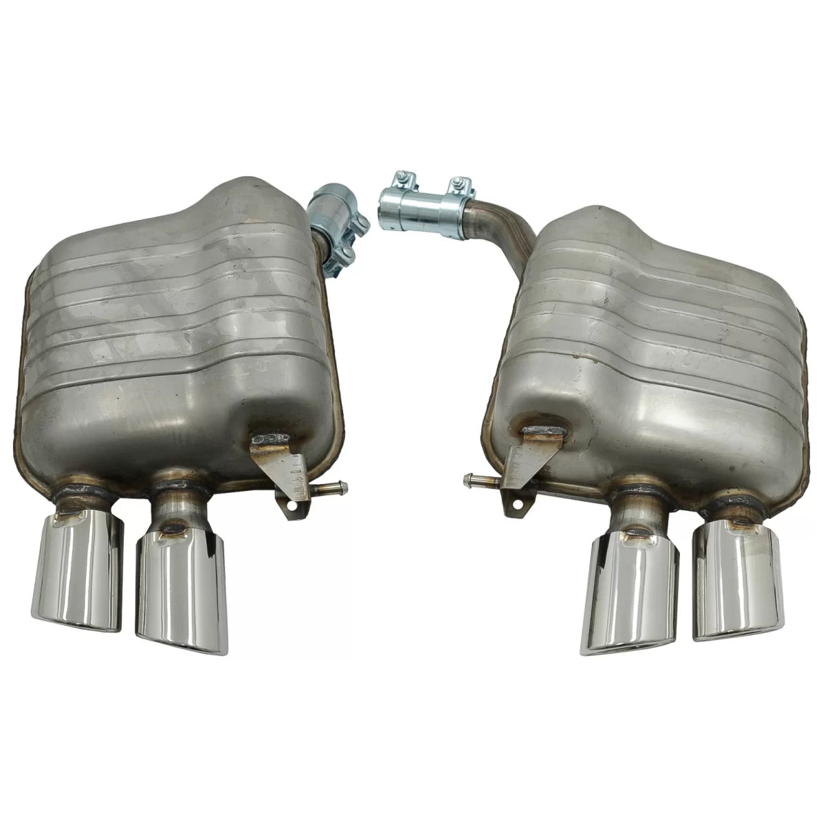 Complete Exhaust System with Twin Muffler Tips suitable for Audi Q5 8R (11.2008-2016) Chrome – product image 1