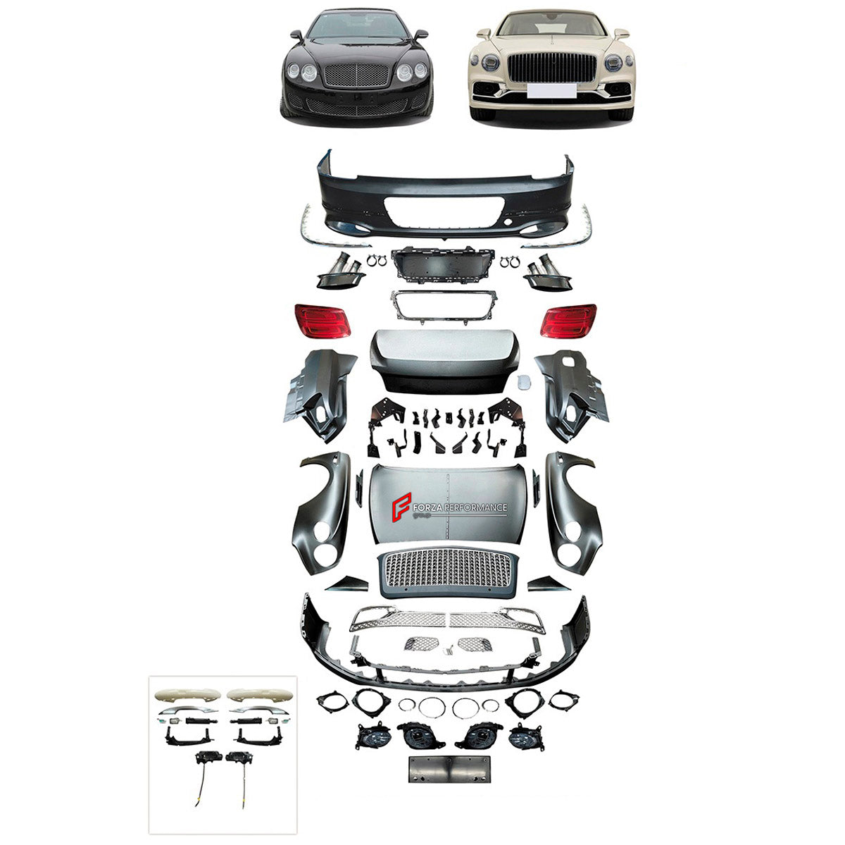 CONVERSION BODY KIT for BENTLEY FLYING SPUR 2005 - 2019 UPGRADE to FLYING SPUR 2020+
