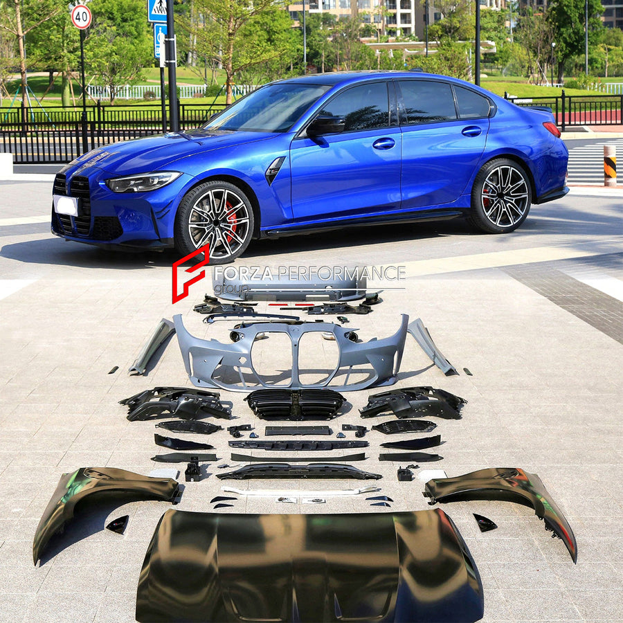 Buy Now CONVERSION BODY KIT FOR BMW 3 SERIES G20 G28 2020 - 2022 upgrade to M3 G80 2020+ FACELIFT and upgrade car parts from SIR Tuning at the Best Price. Headlights, Tail lights, Bodykits, Navigations, Cly and more - Fast & Free Shipping within Europe, US & Worldwide.