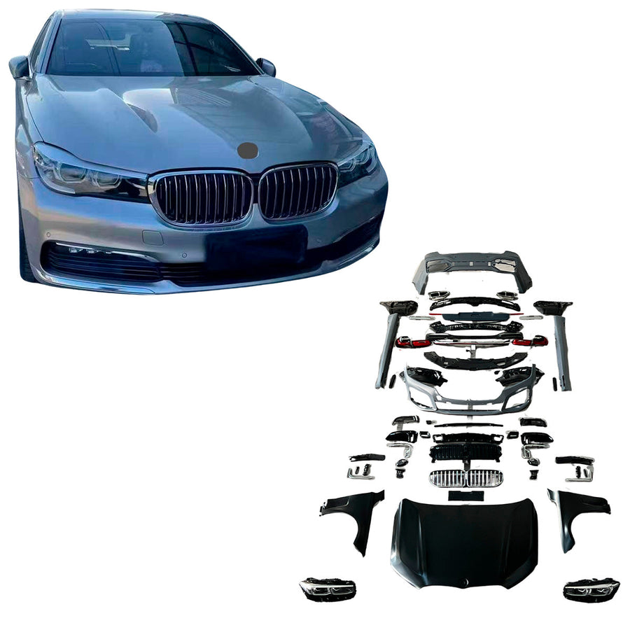Buy Now CONVERSION BODY KIT FOR BMW 7 SERIES G12 2016 - 2019 UPGRADE to BMW 7 SERIES G12 FACELIFT 2020 - 2022 and upgrade car parts from SIR Tuning at the Best Price. Headlights, Tail lights, Bodykits, Navigations, body kit and more - Fast & Free Shipping within Europe, US & Worldwide.
