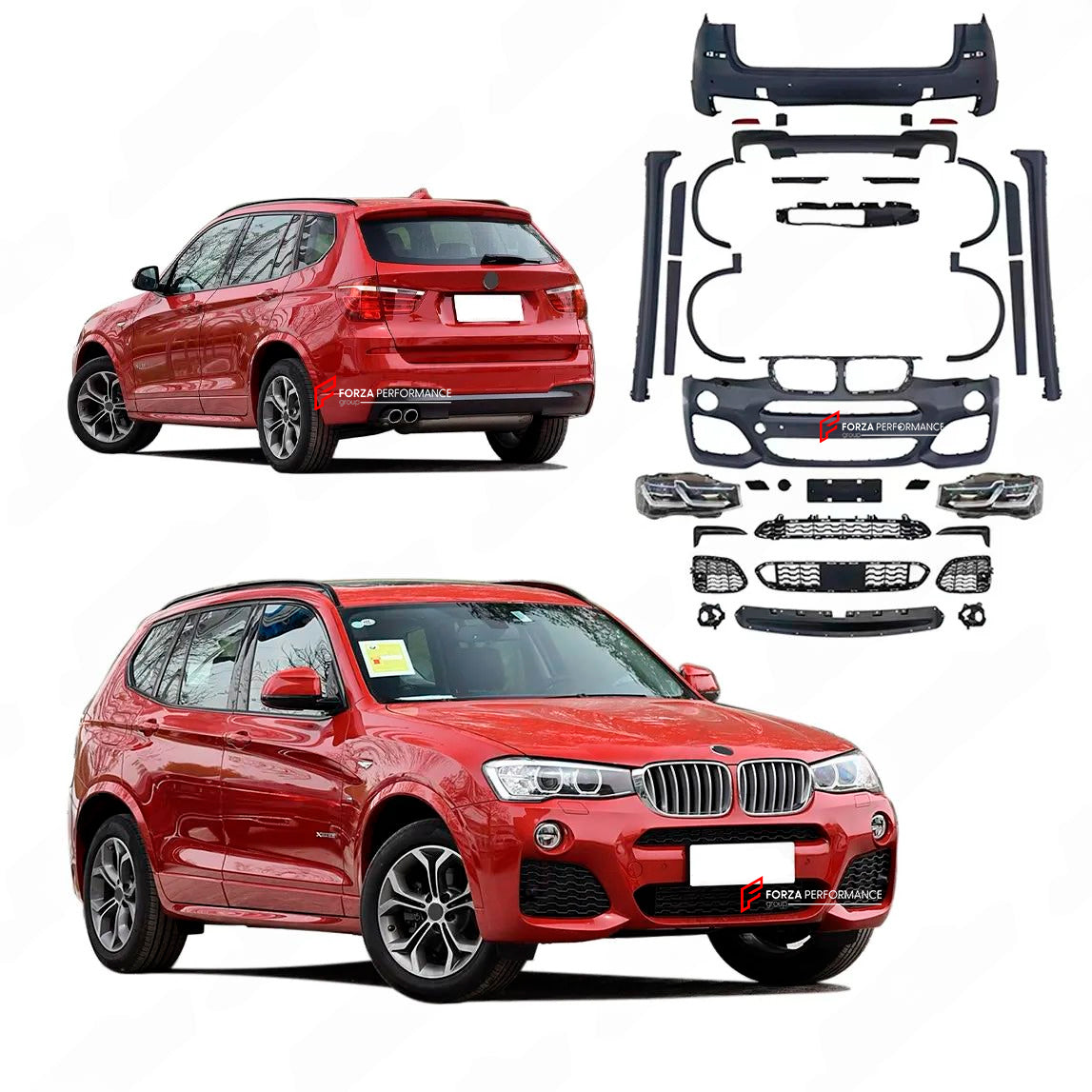 CONVERSION BODY KIT for BMW X3 F25 2010 - 2013 UPGRADE to X3 F25 LCI FACELIFT M SPORT 2014 - 2017