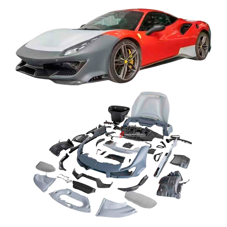 Buy Now CONVERSION BODY KIT FOR FERRARI 488 2015 - 2020 upgrade to PISTA and upgrade car parts from SIR Tuning at the Best Price. Headlights, Tail lights, Bodykits, Navigations, Carbon body kit and more - Fast & Free Shipping within Europe, US & Worldwide.