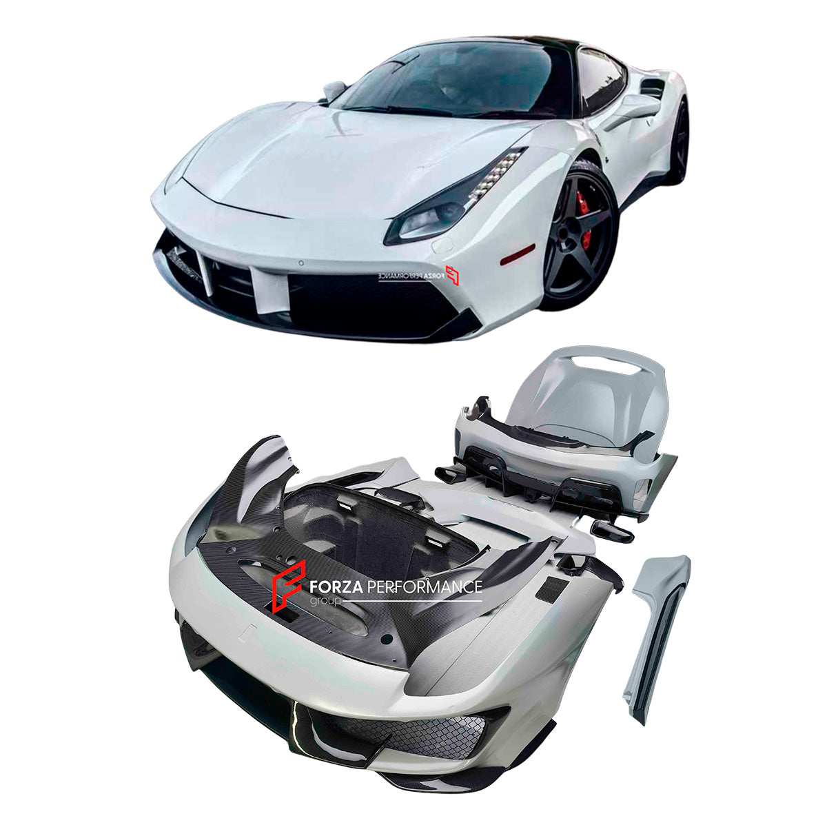 CONVERSION CARBON BODY KIT FOR FERRARI 488 2015 - 2020 upgrade to PISTA