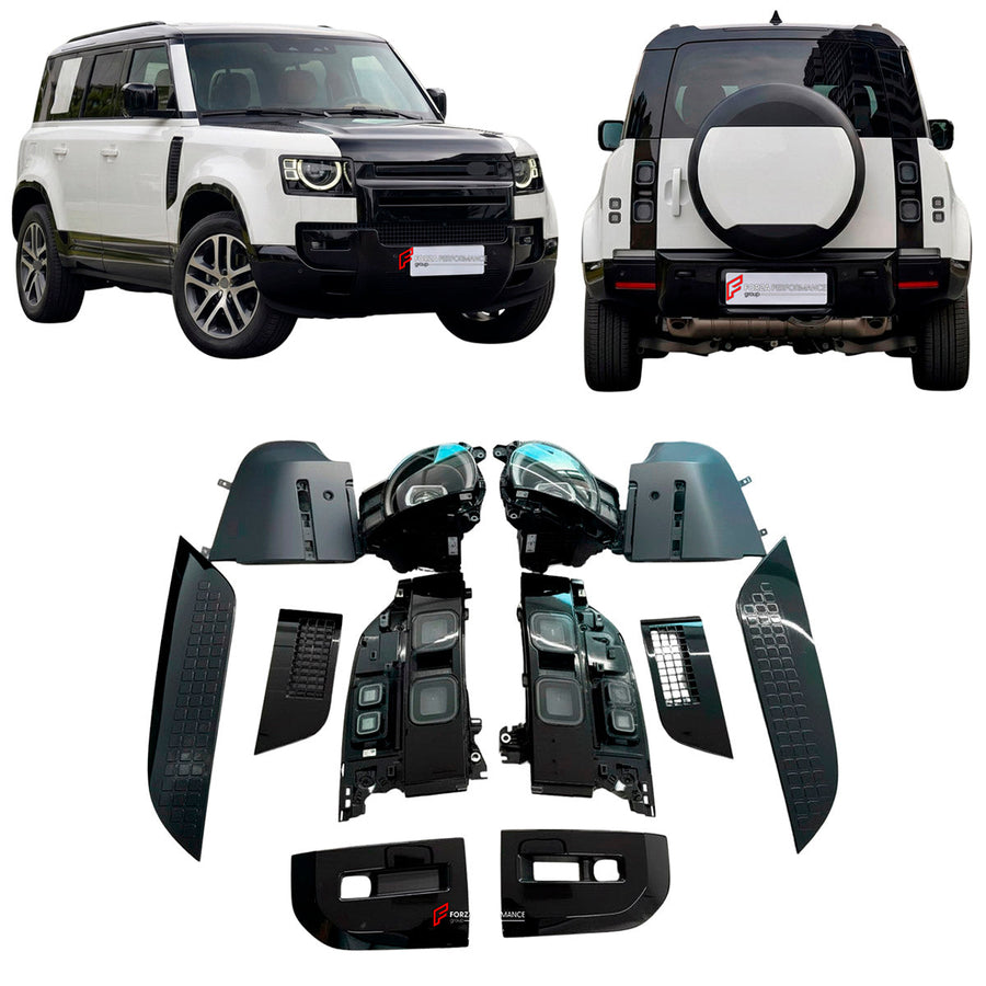 Buy Now CONVERSION BODY KIT for LAND ROVER DEFENDER L663 2020 - 2025 UPGRADE to DEFENDER L663 FACELIFT 2026+ and upgrade car parts from SIR Tuning at the Best Price. Headlights, Tail lights, Bodykits, Navigations, body kit and more - Fast & Free Shipping within Europe, US & Worldwide.