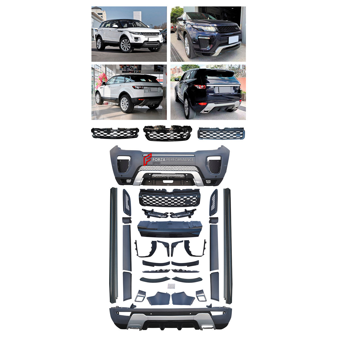 CONVERSION BODY KIT for LAND ROVER RANGE ROVER EVOQUE 2010+ UPGRADE to EVOQUE DYNAMIC 2016+