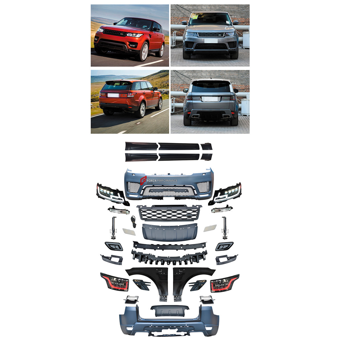 CONVERSION BODY KIT for LAND ROVER RANGE ROVER SPORT 2014 - 2017 UPGRADE to SPORT FACELIFT 2022+