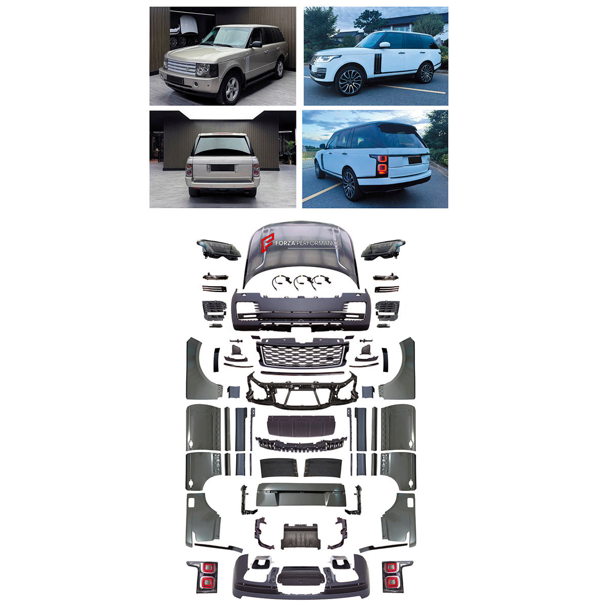 CONVERSION BODY KIT for LAND ROVER RANGE ROVER VOGUE 2005 - 2012 UPGRADE to VOGUE 2022+