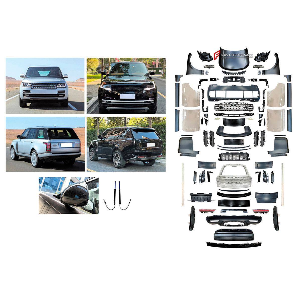 CONVERSION BODY KIT for LAND ROVER RANGE ROVER VOGUE 2013 - 2017 UPGRADE to VOGUE 2023+