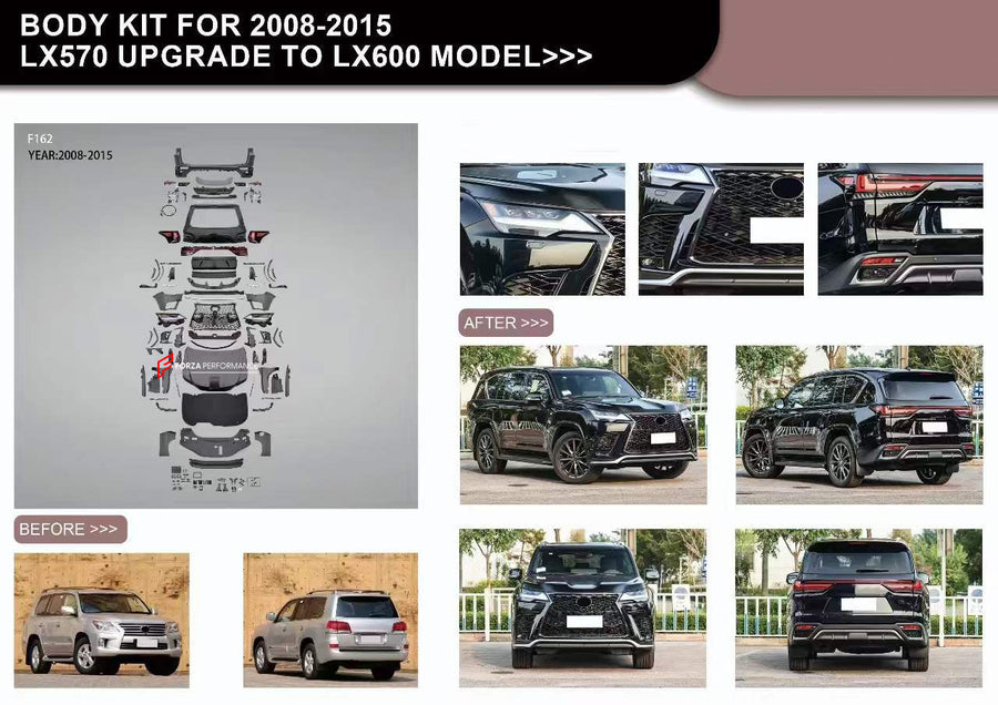 Buy Now CONVERSION BODY KIT FOR LEXUS LX570 2008-2015 UPGRADE TO LX600 2021 and upgrade car parts from SIR Tuning at the Best Price. Headlights, Tail lights, Bodykits, Navigations, body kit and more - Fast & Free Shipping within Europe, US & Worldwide.
