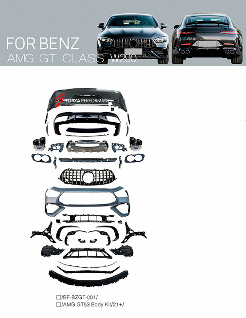 Buy Now CONVERSION BODY KIT for MERCEDES BENZ AMG GT X290 GT43 GT50 UPGRADE to GT53 2018+ and upgrade car parts from SIR Tuning at the Best Price. Headlights, Tail lights, Bodykits, Navigations, body kit and more - Fast & Free Shipping within Europe, US & Worldwide.