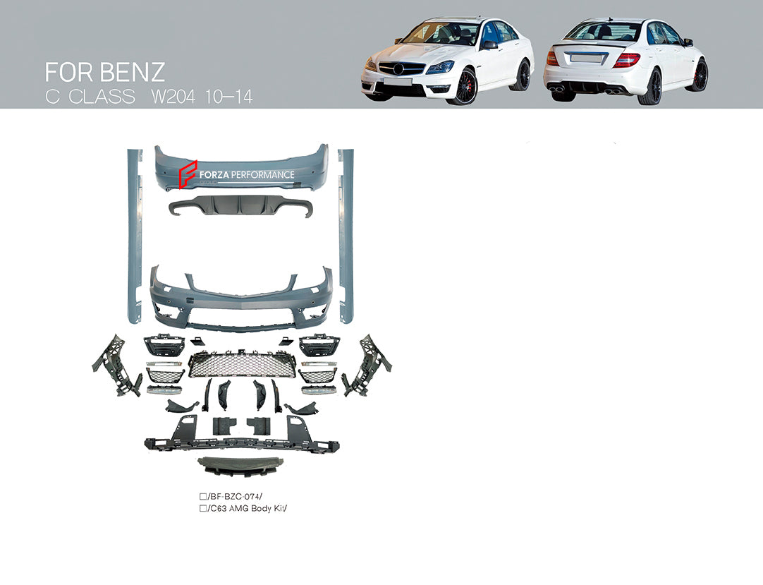 CONVERSION BODY KIT for MERCEDES BENZ C CLASS W204 2011 - 2015 UPGRADE to AMG W204 C63 2011 - 2015
