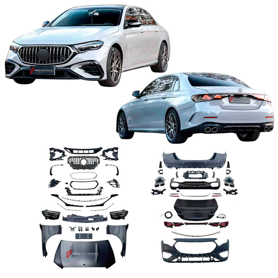 Buy Now CONVERSION BODY KIT for MERCEDES BENZ E CLASS W213 2017 - 2024 UPGRADE to W214 E53 AMG 2024+ and upgrade car parts from SIR Tuning at the Best Price. Headlights, Tail lights, Bodykits, Navigations, body kit and more - Fast & Free Shipping within Europe, US & Worldwide.