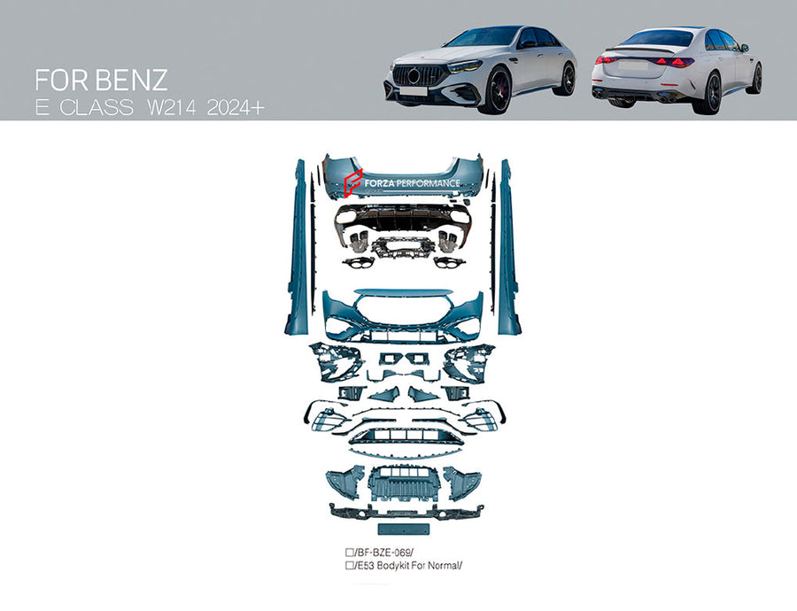 Buy Now CONVERSION BODY KIT for MERCEDES BENZ E CLASS W214 E350 E450 2023+ UPGRADE to AMG W214 E53 2024+ and upgrade car parts from SIR Tuning at the Best Price. Headlights, Tail lights, Bodykits, Navigations, body kit and more - Fast & Free Shipping within Europe, US & Worldwide.
