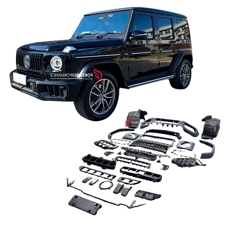 Buy Now CONVERSION BODY KIT for MERCEDES BENZ G CLASS W465 2024+ to G63 W465 AMG 2025 and upgrade car parts from SIR Tuning at the Best Price. Headlights, Tail lights, Bodykits, Navigations, Carbon body kit and more - Fast & Free Shipping within Europe, US & Worldwide.