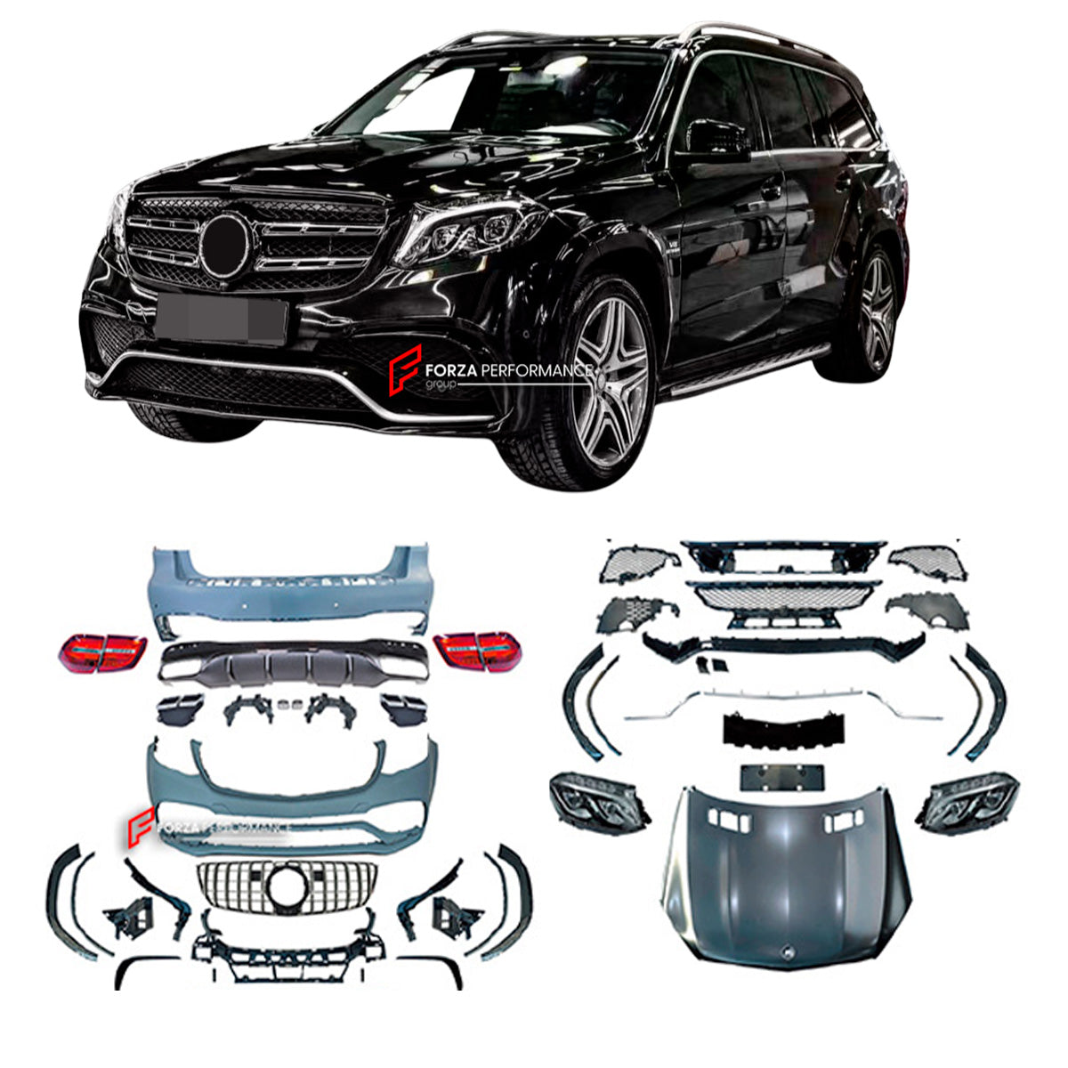 CONVERSION BODY KIT for MERCEDES-BENZ GL X166 2013 - 2016 upgrade to GLS63 AMG X166 2015 - 2019
