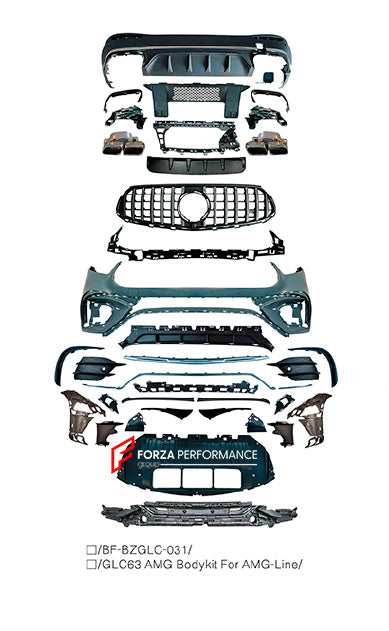 CONVERSION BODY KIT for MERCEDES BENZ GLC CLASS X254 AMG LINE UPGRADE to AMG X254 GLC63 2023+