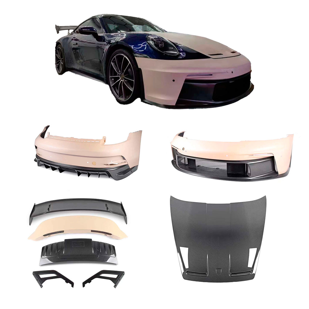 CONVERSION UPGRADE BODY KIT for PORSCHE 911 992.1 CARRERA S 2019 - 2025 upgrade to GT3
