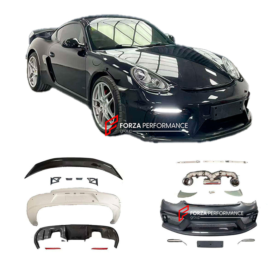 Buy Now CONVERSION UPGRADE BODY KIT for PORSCHE BOXSTER CAYMAN 987 2005 - 2013 to 718 982 GT4 2016+ and upgrade car parts from SIR Tuning at the Best Price. Headlights, Tail lights, Bodykits, Navigations, Carbon body kit and more - Fast & Free Shipping within Europe, US & Worldwide.