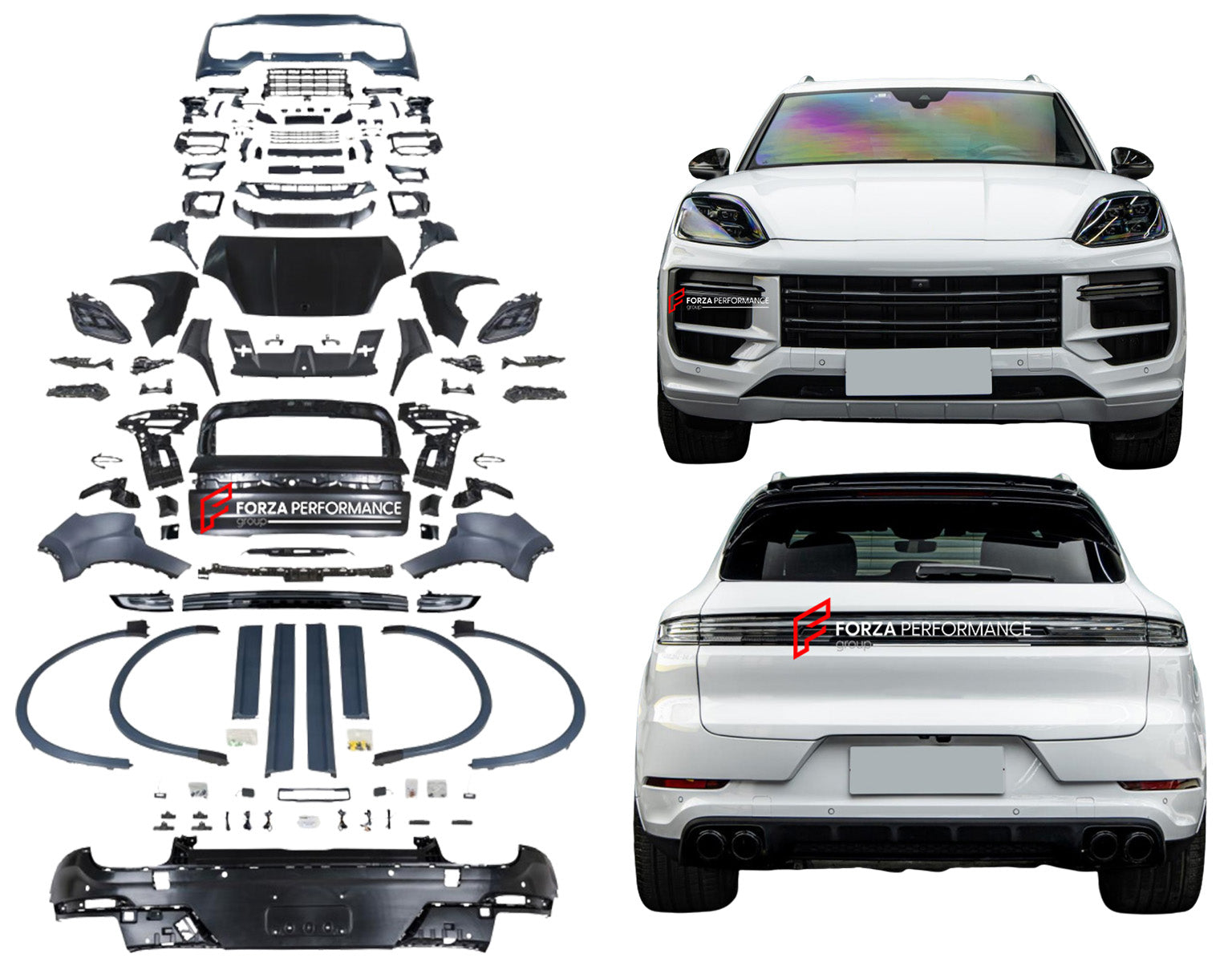 CONVERSION BODY KIT for PORSCHE CAYENNE 9Y0.1 2018 - 2023 UPGRADE to 9Y0.2 2024+ TURBO STYLE