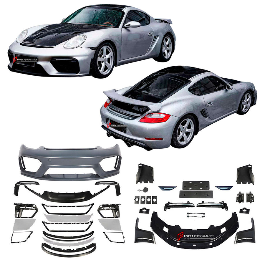 Buy Now CONVERSION BODY KIT for PORSCHE CAYMAN 987 2005 - 2013 UPGRADE to 718 982 GT4 2016+ and upgrade car parts from SIR Tuning at the Best Price. Headlights, Tail lights, Bodykits, Navigations, body kit and more - Fast & Free Shipping within Europe, US & Worldwide.