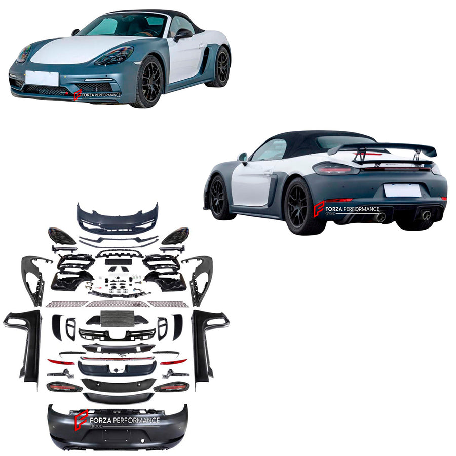 Buy Now CONVERSION BODY KIT for PORSCHE CAYMAN BOXSTER 981 2012 - 2016 upgrade to 718 BOXSTER CAYMAN 982 GTS 2017 - 2025 and upgrade car parts from SIR Tuning at the Best Price. Headlights, Tail lights, Bodykits, Navigations, body kit and more - Fast & Free Shipping within Europe, US & Worldwide.