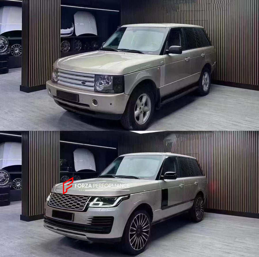 Buy Now CONVERSION BODY KIT FOR LAND ROVER RANGE ROVER VOGUE L322 2002 - 2012 UPGRADE to L405 FACELIFT 2017 - 2021 and upgrade car parts from SIR Tuning at the Best Price. Headlights, Tail lights, Bodykits, Navigations, body kit and more - Fast & Free Shipping within Europe, US & Worldwide.