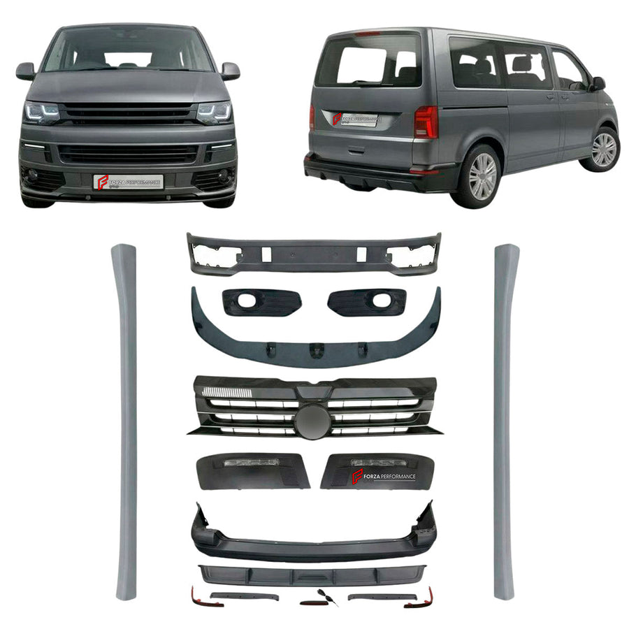 Buy Now CONVERSION BODY KIT for VOLKSWAGEN MULTIVAN T5.1 FACELIFT 2010 - 2015 UPGRADE to TRANSPORTER T5.1 FACELIFT 2010 - 2015 and upgrade car parts from SIR Tuning at the Best Price. Headlights, Tail lights, Bodykits, Navigations, body kit and more - Fast & Free Shipping within Europe, US & Worldwide.