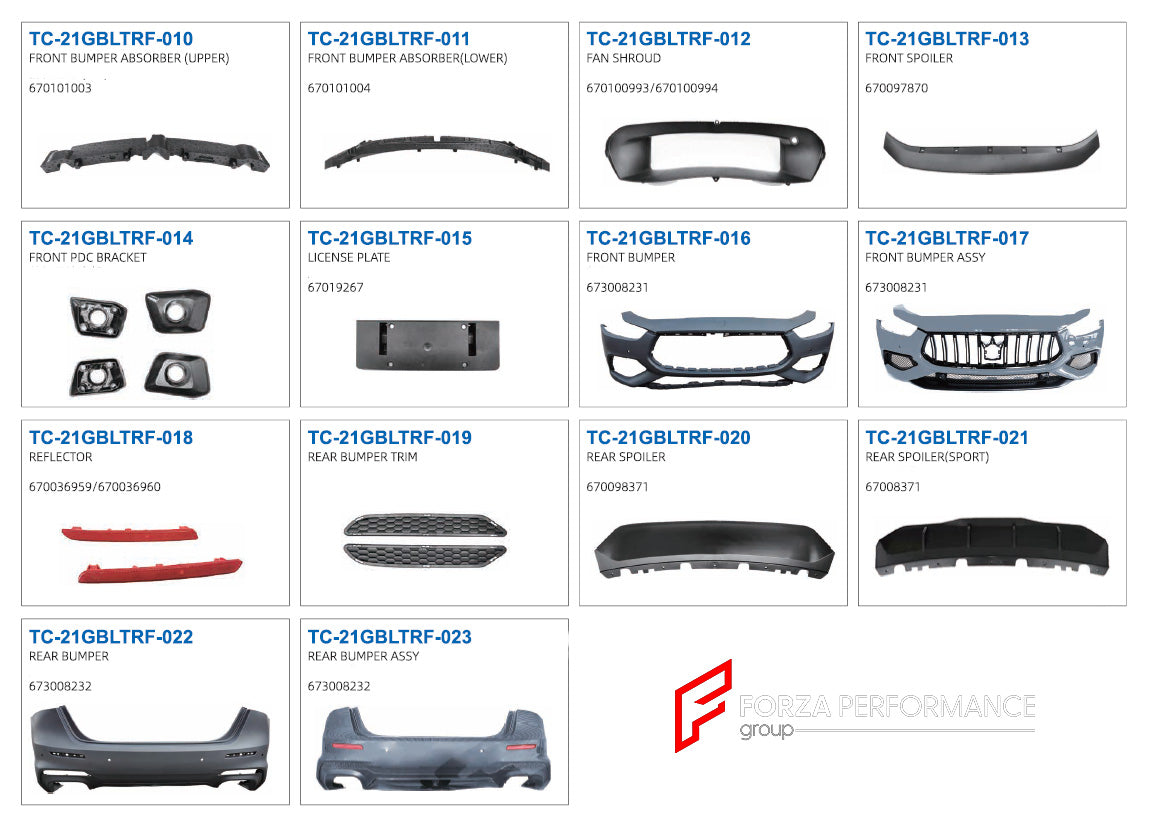 CONVERSION BODY KIT MASERATI GHIBLI M157 2013 - 2020 to M157 FACELIFT 2020+