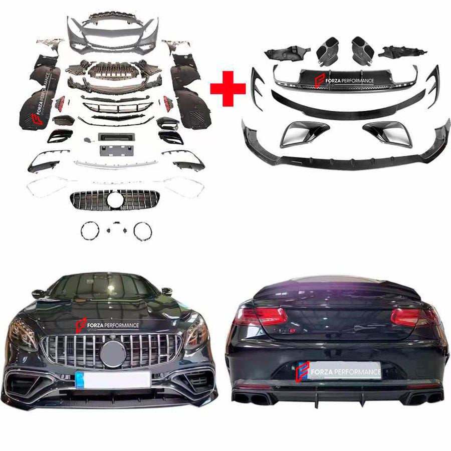 Buy Now CONVERSION CARBON BODY KIT for MERCEDES-BENZ S-CLASS C217 S 400 S500 S550 2014 - 2020 to S63 AMG and upgrade car parts from SIR Tuning at the Best Price. Headlights, Tail lights, Bodykits, Navigations, body kit and more - Fast & Free Shipping within Europe, US & Worldwide.