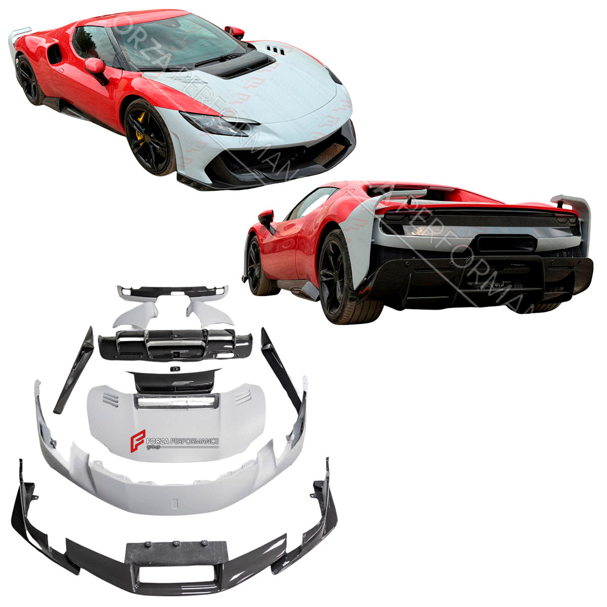 CONVERSION DRY CARBON BODY KIT for FERRARI 296 GTS GTB 2022+ upgrade to FERRARI 296 SPECIALE 2025+