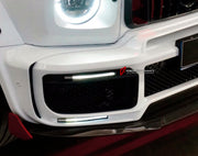 CONVERSION DRY CARBON FOG LIGHT COVERS for MERCEDES-BENZ G-CLASS W463 2008 - 2018 UPGRADE to G-CLASS W464 2019 - 2024
