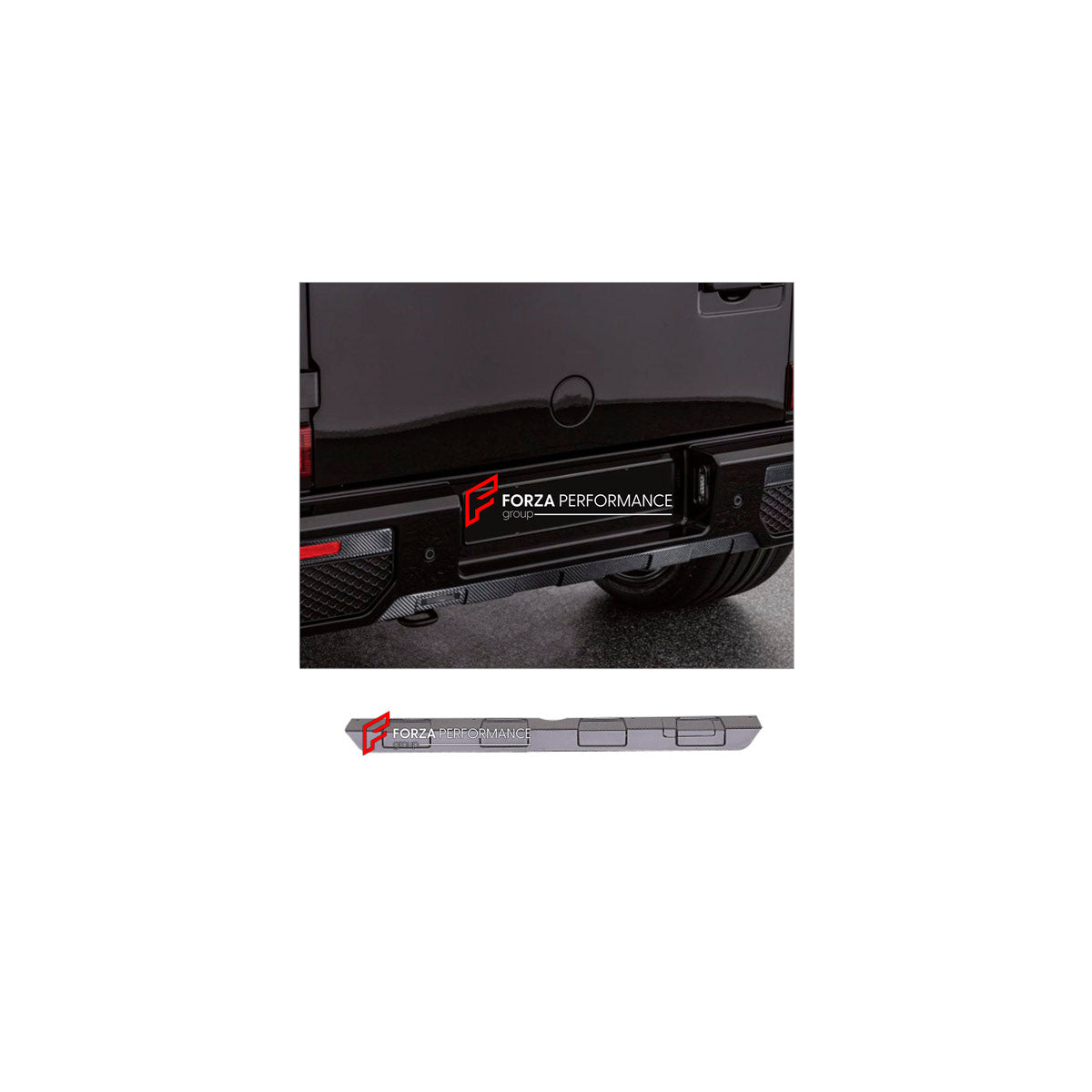 CONVERSION DRY CARBON REAR BUMPER COVER for MERCEDES-BENZ G-CLASS W463 2008 - 2018 UPGRADE to G-CLASS W464 2019 - 2024