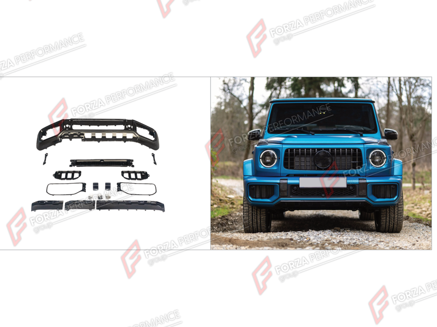 Buy Now CONVERSION FRONT BUMPER ASSEMBLY for MERCEDES-BENZ G-CLASS W464 2019 - 2024 UPGRADE to G-CLASS W465 G63 2025+ and upgrade car parts from SIR Tuning at the Best Price. Headlights, Tail lights, Bodykits, Navigations, Body Kit and more - Fast & Free Shipping within Europe, US & Worldwide.