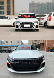CONVERSION FRONT BUMPER KIT for AUDI A3 8Y 2020 - 2024 upgrade to RS3 8Y FACELIFT 2025+