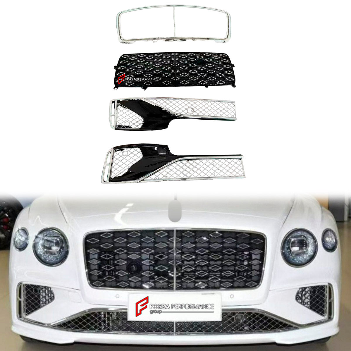 CONVERSION FRONT GRILLE for BENTLEY FLYING SPUR III 2019 - 2024 UPGRADE to FLYING SPUR III FACELIFT 2025+