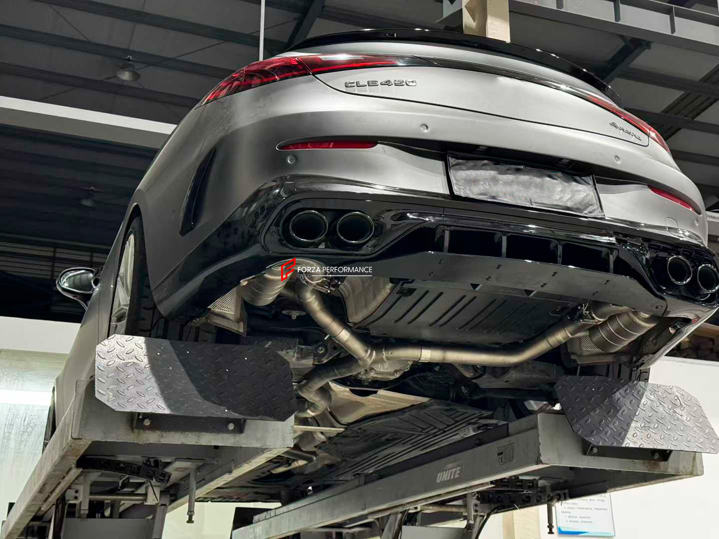 CONVERSION REAR DIFFUSER with EXHAUST TIPS for MERCEDES-BENZ CLE C236 A236 X236 2024+ UPGRADE to CLE CLASS AMG CLE 53 2024+ FACELIFT
