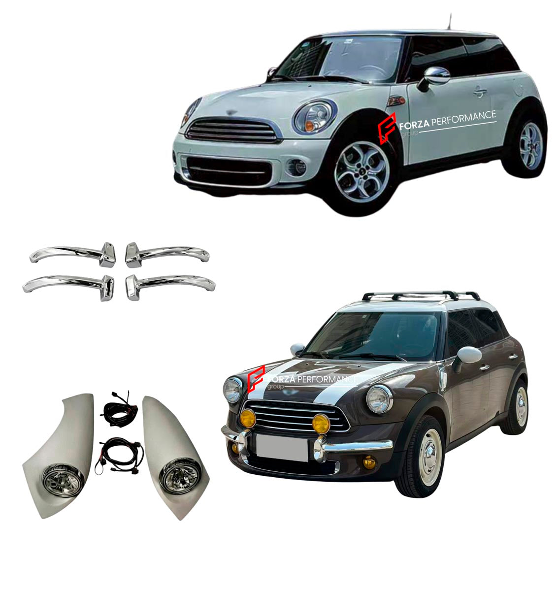 CONVERSION RETRO FRONT BUMPER for MINI COOPER R55 56 57 60 2007 - 2016