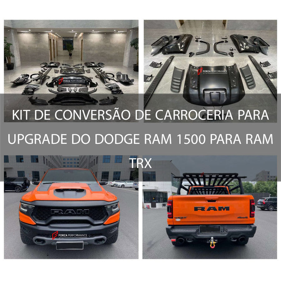 Buy Now KIT DE CONVERSÃO DE CARROCERIA PARA UPGRADE DO DODGE RAM 1500 PARA RAM TRX and upgrade car parts from SIR Tuning at the Best Price. Headlights, Tail lights, Bodykits, Navigations, body kit and more - Fast & Free Shipping within Europe, US & Worldwide.