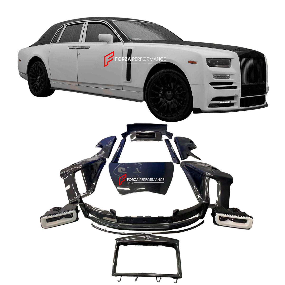 CONVERSION BODY KIT for ROLLS ROYCE PHANTOM 2002-2016 UPGRADE to 2017+ 8 GEN FACELIFT