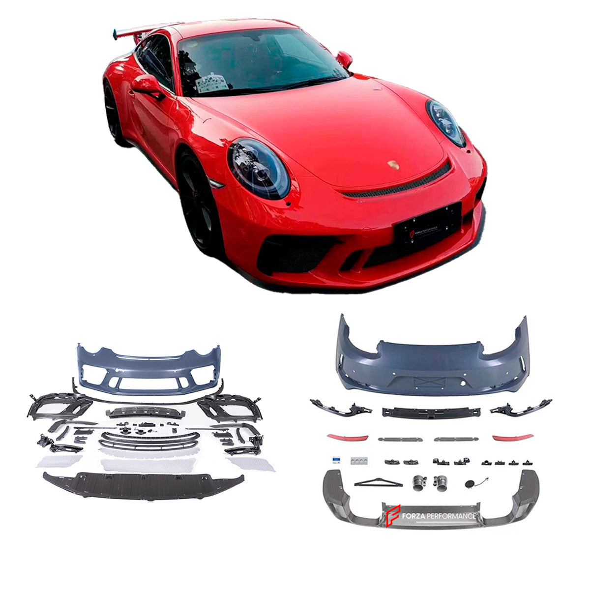 CONVERSION UPGRADE BODY KIT for PORSCHE 911 CARRERA 991.1 2011 - 2019 to 991.2 GT3