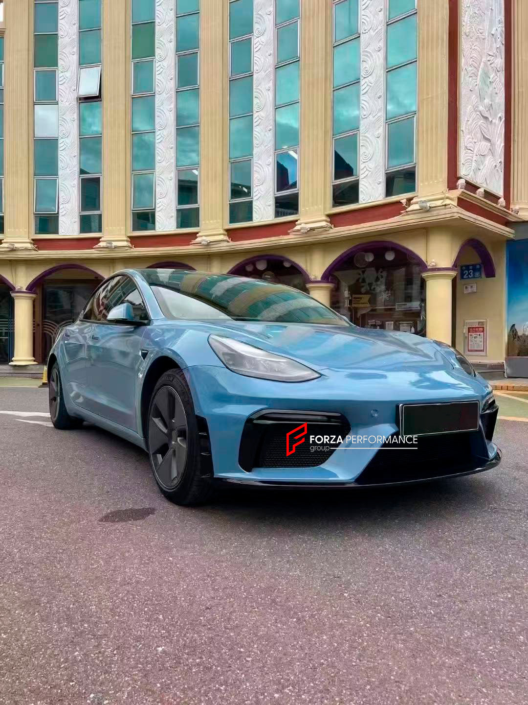 CONVERSION UPGRADE FRONT BUMPER KIT for TESLA MODEL 3 2017 - 2023 upgrade to 718 982 GT4