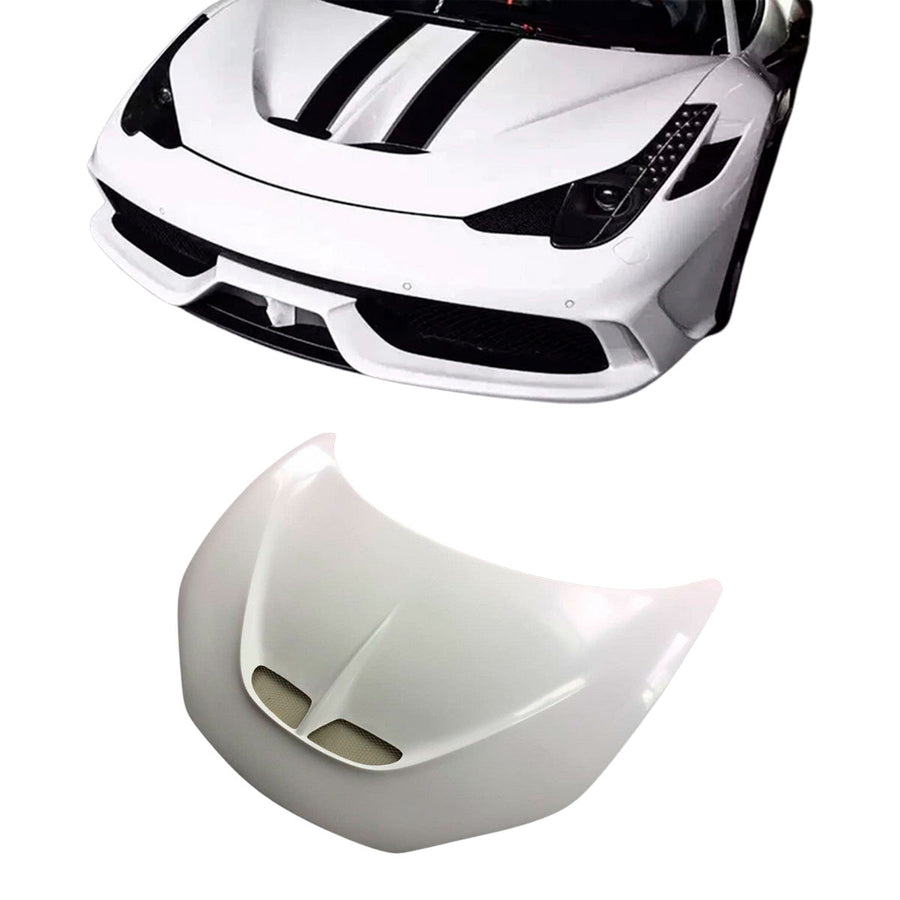 Buy Now CONVERSION UPGRADE HOOD BONNET for FERRARI 458 2009 - 2015 upgrade to SPECIALE and upgrade car parts from SIR Tuning at the Best Price. Headlights, Tail lights, Bodykits, Navigations, Carbon body kit and more - Fast & Free Shipping within Europe, US & Worldwide.