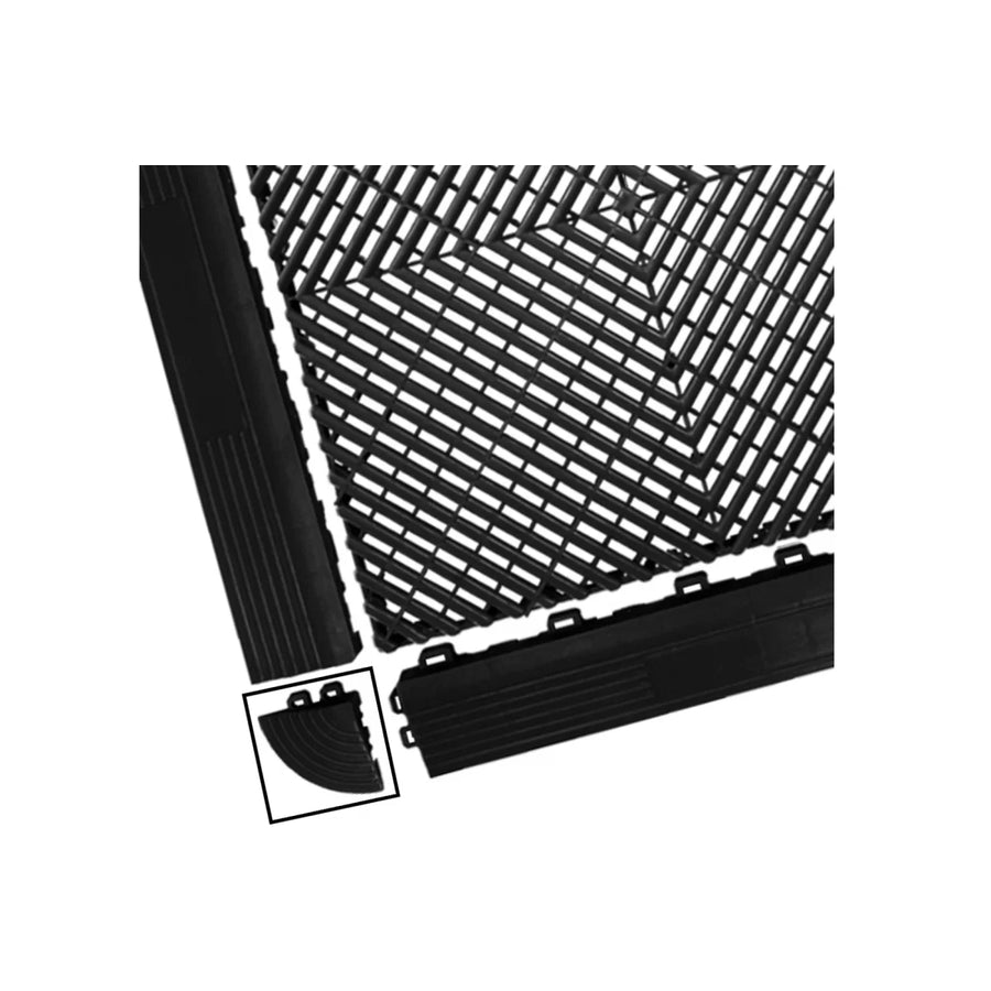 Corner for Garage Interlocking Floor Tiles Warehouse Modular Flooring Black – product image 1