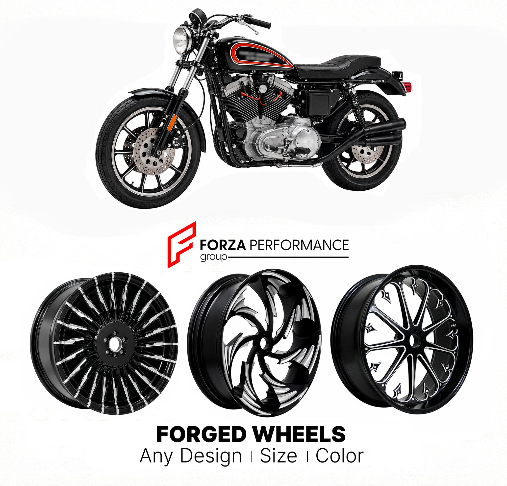 CUSTOM FORGED MOTORCYCLE WHEELS RIMS for HARLEY DAVIDSON XR1000 1983 - 1984