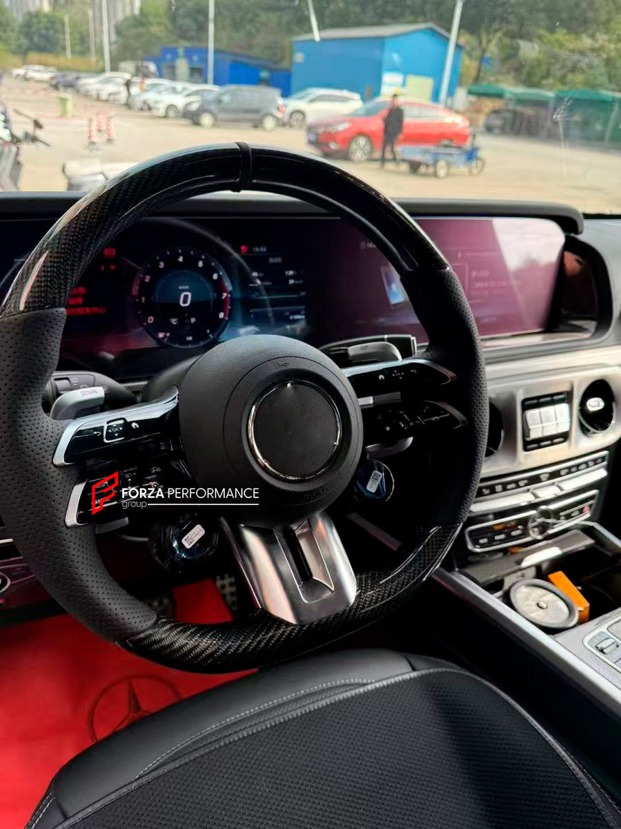Buy Now CUSTOM STEERING WHEEL for MERCEDES BENZ G-CLASS W465 G450 G350 G500 G550 AMG G63 2024+ and upgrade car parts from SIR Tuning at the Best Price. Headlights, Tail lights, Bodykits, Navigations, steering wheel and more - Fast & Free Shipping within Europe, US & Worldwide.