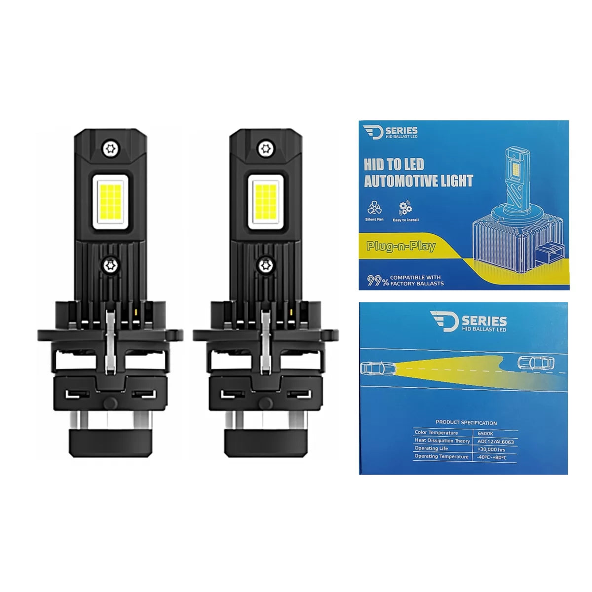 D2R LED Car Headlight Bulbs D Series 6000K High Power Conversion Xenon to LED – product image 1